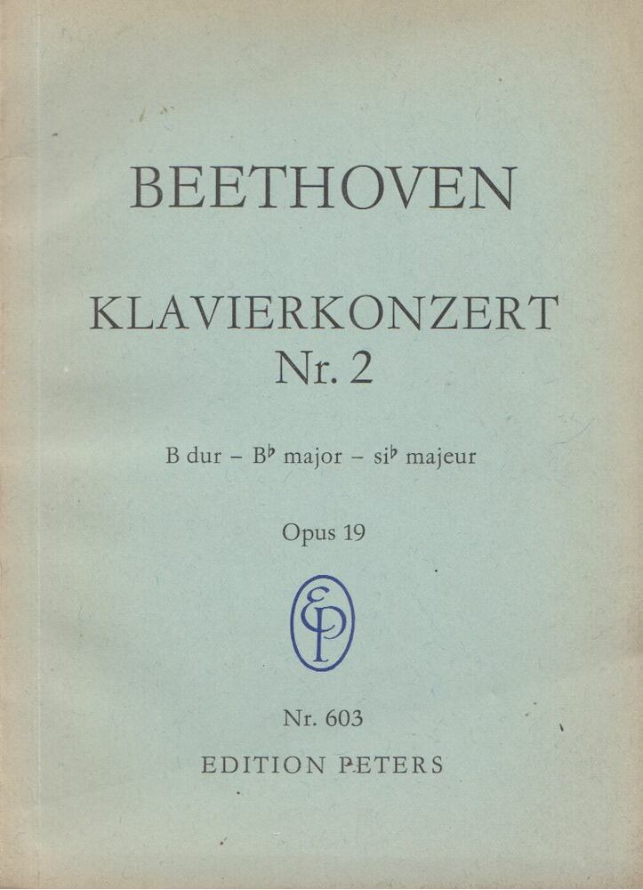 LUDWIG VAN BEETHOVEN - Beethoven Konzert Nr. 2 fr Klavier und Orchester Opus 19. [antikvár]