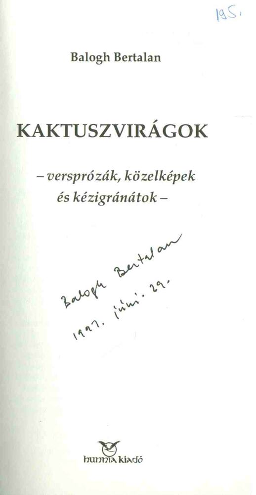 Balogh Bertalan - Kaktuszvirágok (aláírt) [antikvár]
