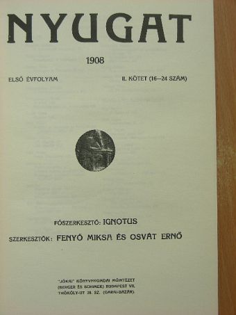 Ady Endre - Nyugat 1908. II. [antikvár]
