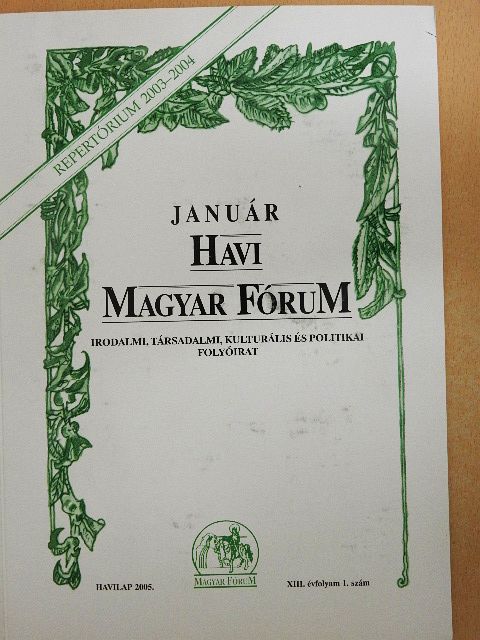Bálint László - Havi Magyar Fórum 2005. január [antikvár]