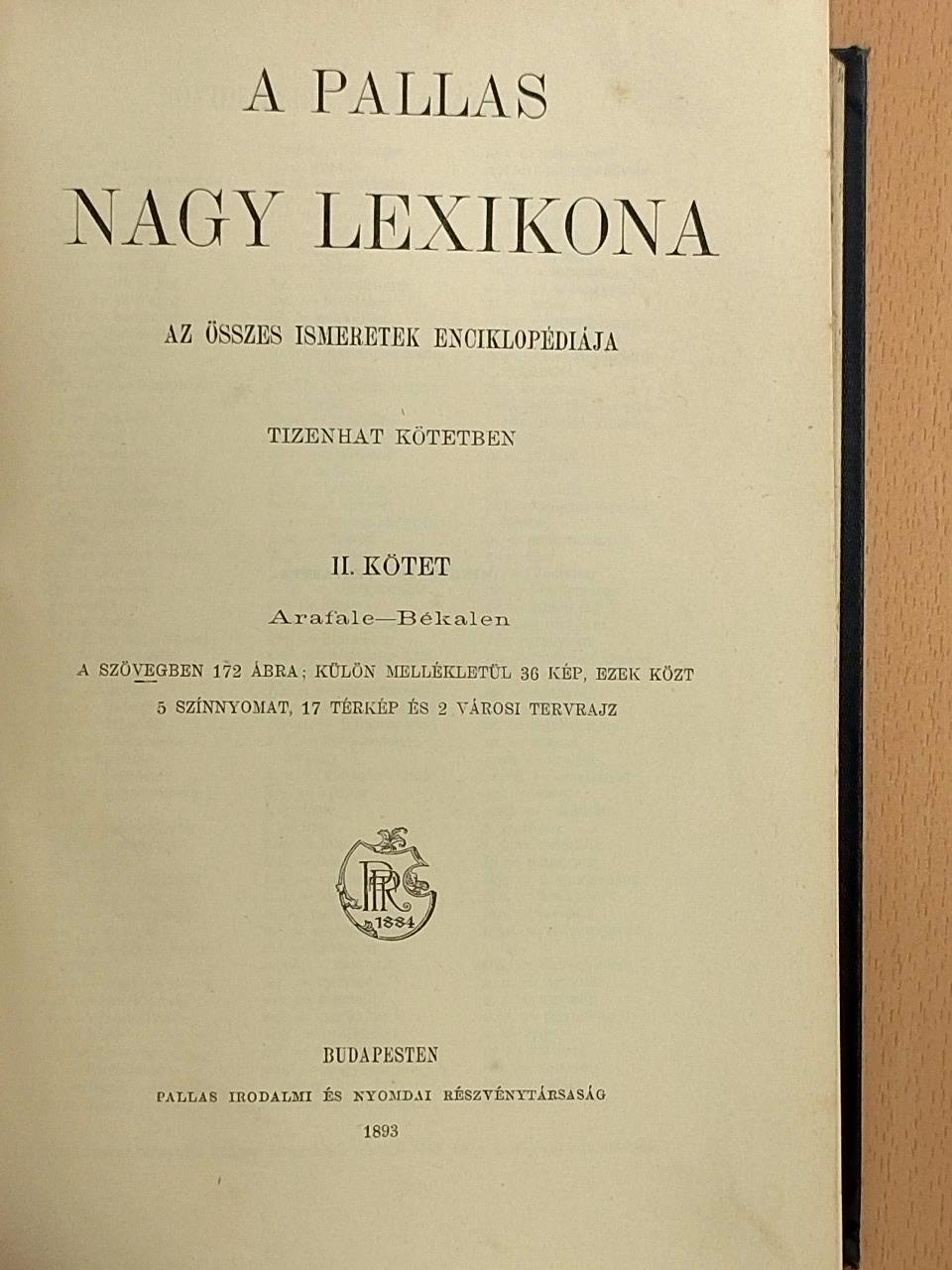 A Pallas Nagy Lexikona II. (töredék) [antikvár]