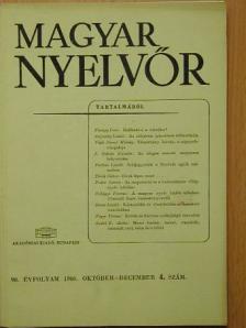 Aujeszky László - Magyar Nyelvőr 1966. október-december [antikvár]