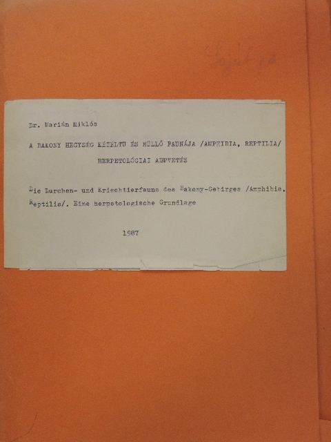 Dr. Marián Miklós - A Bakony hegység kétéltű és hüllő faunája (Amphibia, Reptilia)/Herpetológiai alapvetés [antikvár]