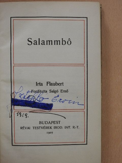 Flaubert - Salammbo [antikvár]