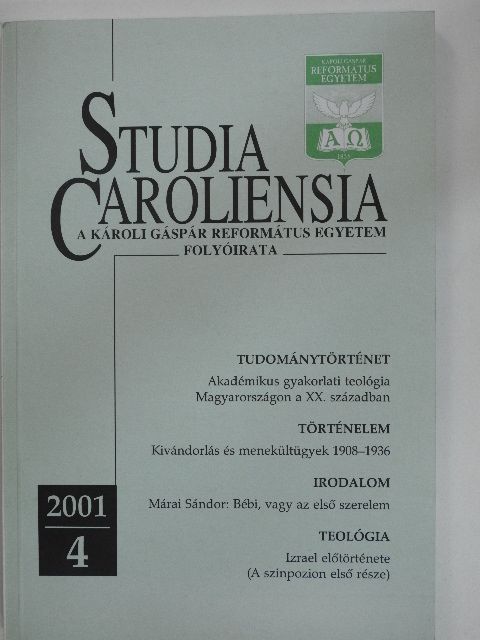 Albert de Pury - Studia Caroliensia 2001/4. [antikvár]