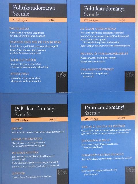 B. Kelemen Ida - Politikatudományi Szemle 2010/1-4. [antikvár]