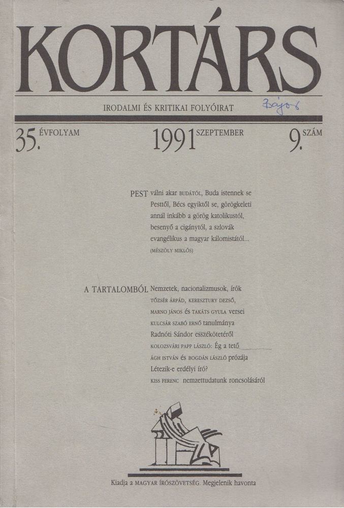 Kis Pintér Imre - Kortárs 1991. szeptember [antikvár]