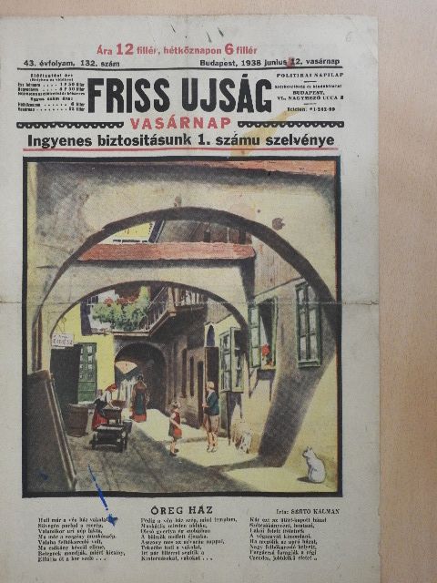 Faludi Kálmán - Friss Ujság Vasárnap 1938. junius 12. [antikvár]