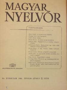 Aujeszky László - Magyar Nyelvőr 1966. április-június [antikvár]