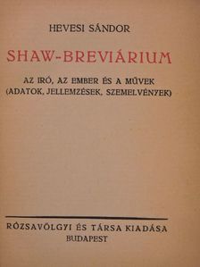 Hevesi Sándor - Shaw-breviárium [antikvár]