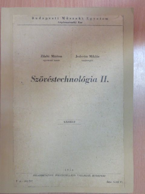Jederán Miklós - Szövéstechnológia II. [antikvár]