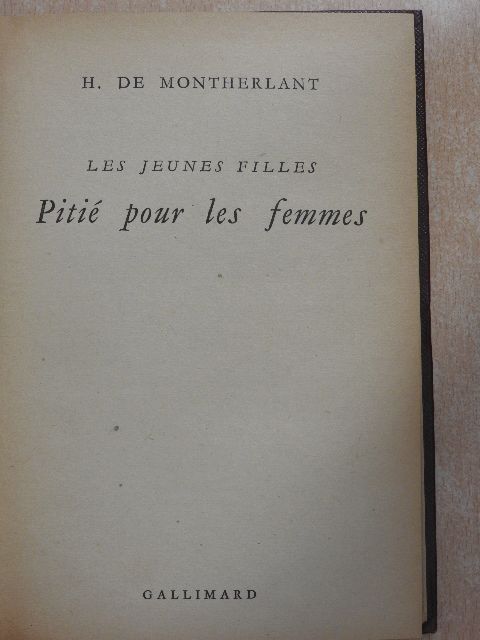 H. de Montherlant - Pitié pour les femmes [antikvár]