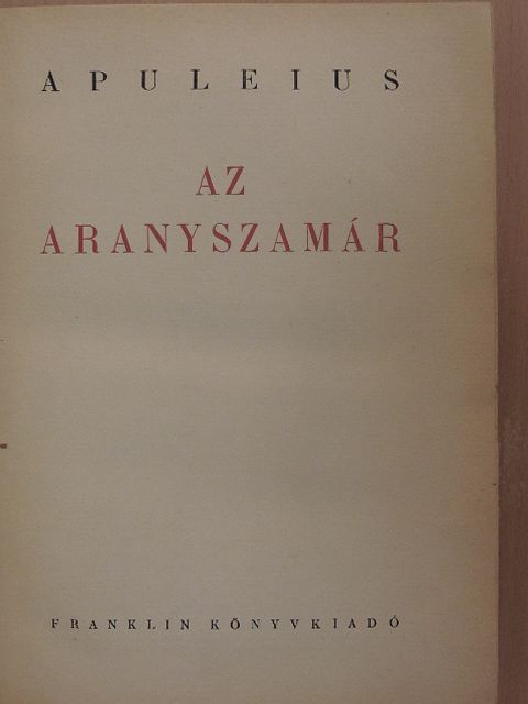 Apuleius - Az aranyszamár [antikvár]