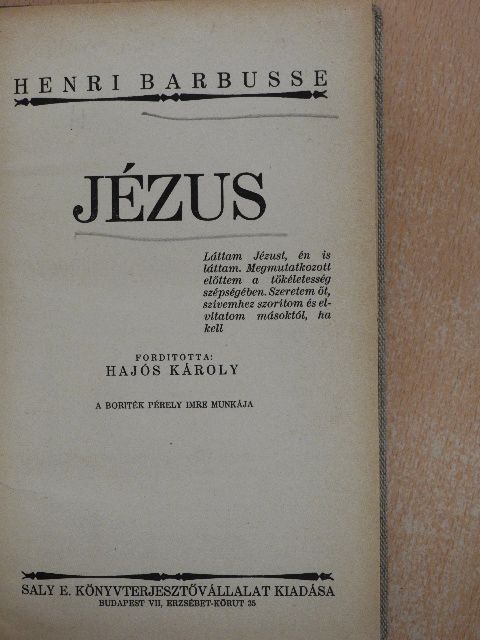 Henri Barbusse - Jézus [antikvár]