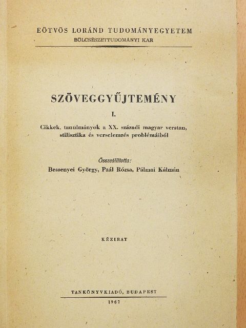 Babits Mihály - Szöveggyűjtemény I. [antikvár]