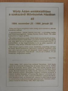 Baky Péter - Würtz Ádám emlékkiállítása a szekszárdi Művészetek Házában [antikvár]