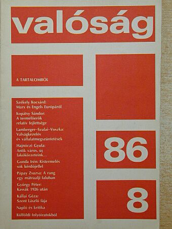Alfred Kazin - Valóság 1986. augusztus [antikvár]