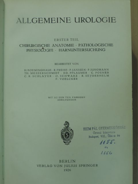 C. Posner - Allgemeine Urologie I-II. [antikvár]
