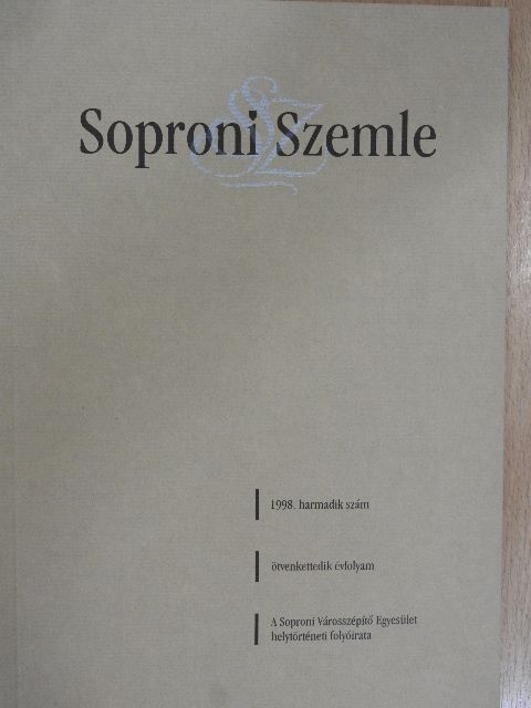 Askercz Éva - Soproni Szemle 1998/3. [antikvár]