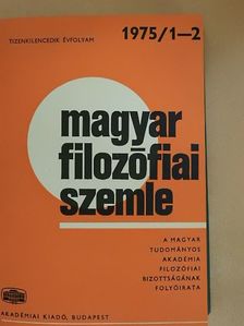 Balázs György - Magyar Filozófiai Szemle 1975/1-6. [antikvár]