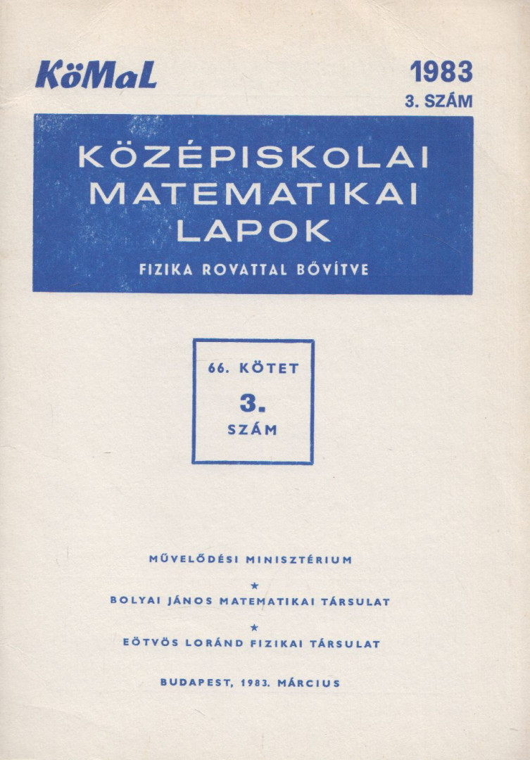 Fried Ervinné - Középiskolai matematikai lapok 1983/3 szám [antikvár]
