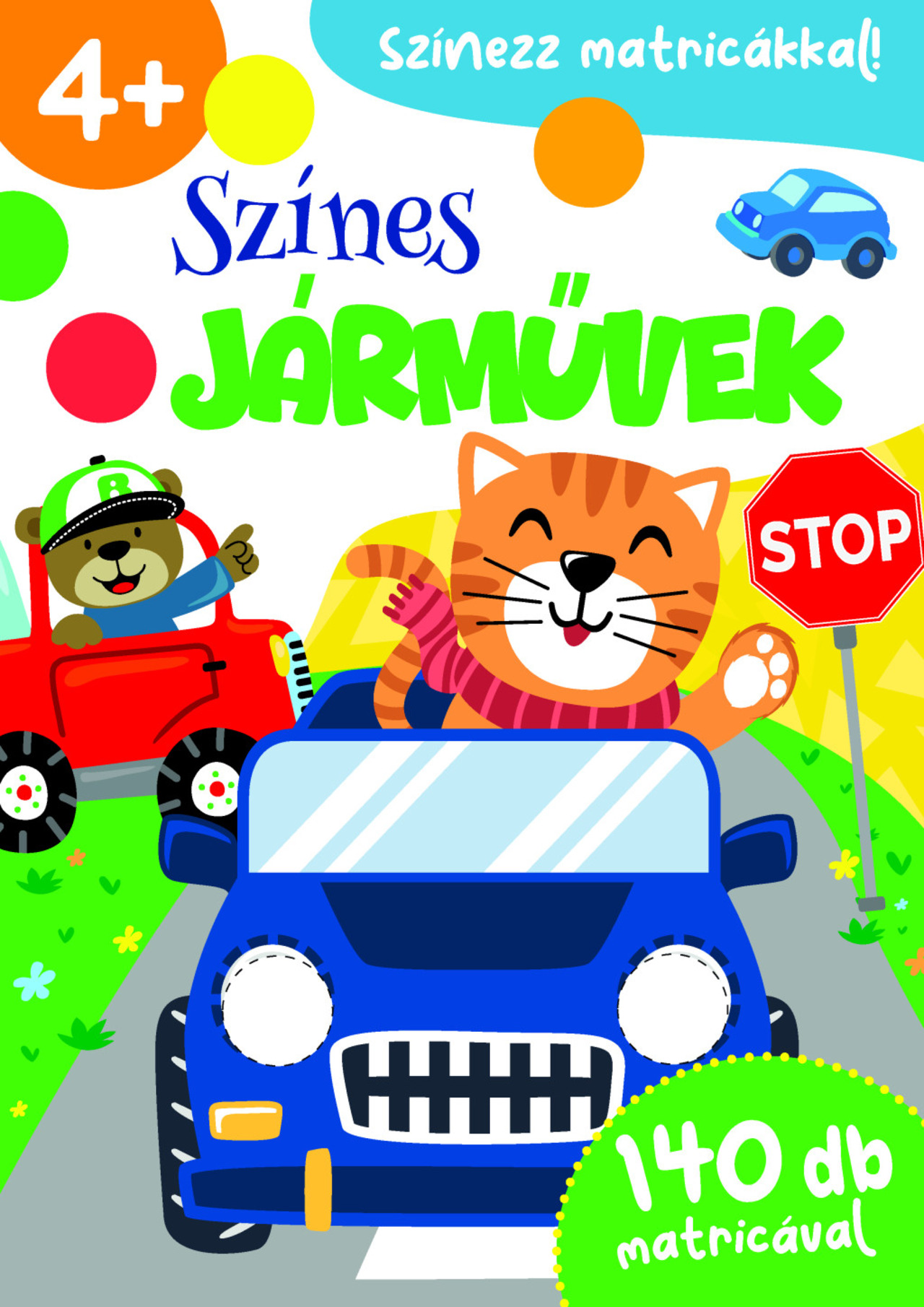 Színes járművek 140 db matricával