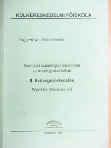 Völgyiné dr. Szűcs Emőke - Szövegszerkesztés [antikvár]