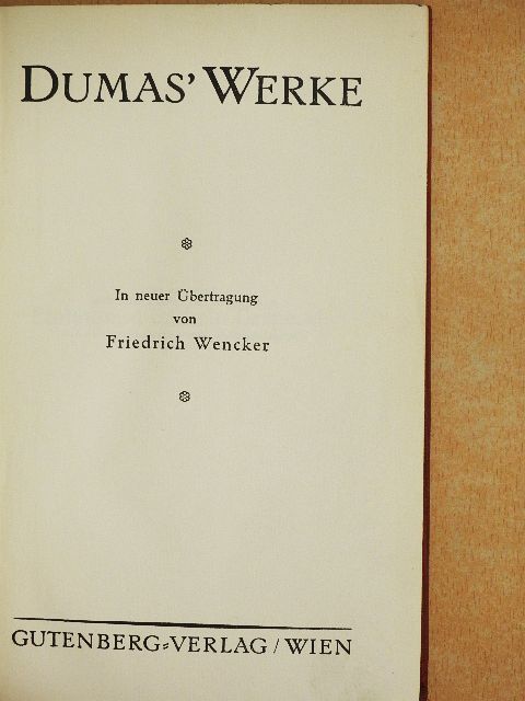 Alexandre Dumas - Dumas' Werke 7. [antikvár]