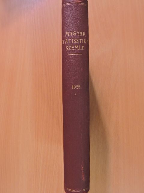 Dr. Asztalos József - Magyar Statisztikai Szemle 1928. július-december (fél évfolyam) [antikvár]