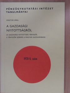 Pásztor Sára - A gazdasági nyitottságról [antikvár]