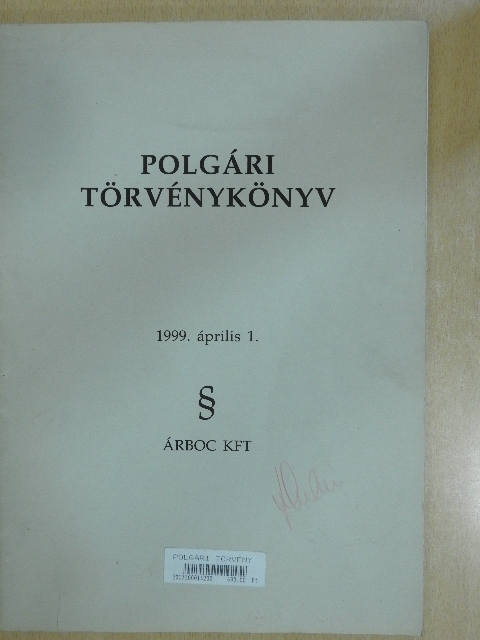 Polgári törvénykönyv [antikvár]