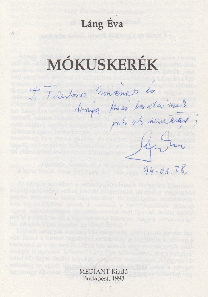 LÁNG ÉVA - Mókuskerék (dedikált) [antikvár]