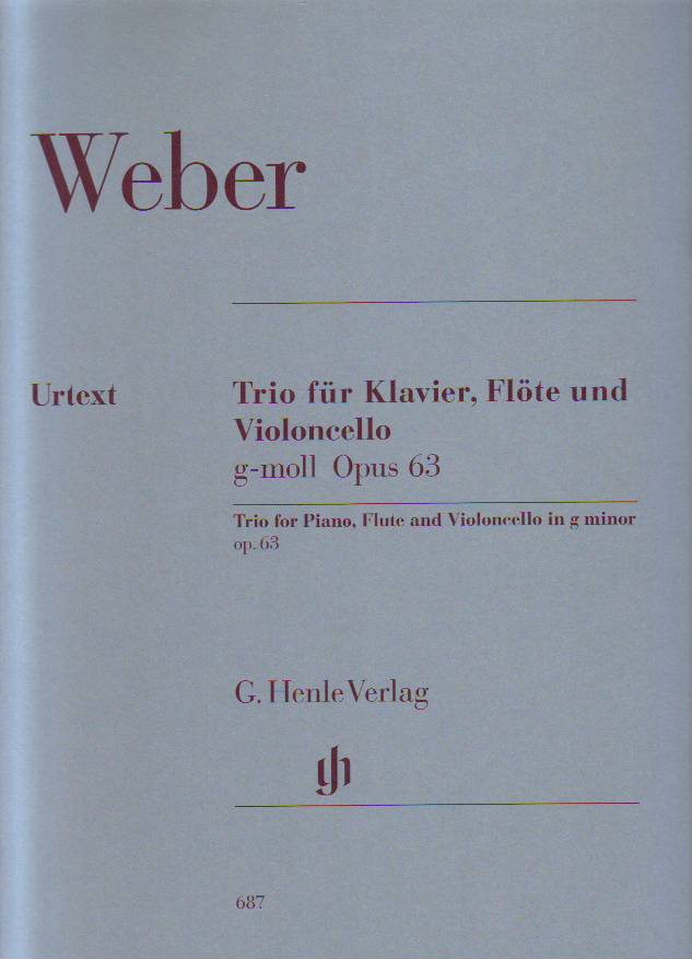 WEBER - TRIO FÜR KLAVIER, FLÖTE UND VIOLONCELLO g-MOLL OP.63 URTEXT (WIESE / SCHILDE)