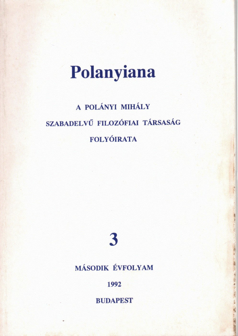 Fehér Márta - Polanyiana 1992/3. [antikvár]