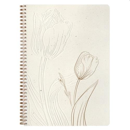 P0130-0471 - Jegyzetfüzet Clairefontaine Tulip paper, spirálos, A/4, 21x29,7cm, 74 lapos, pontozott