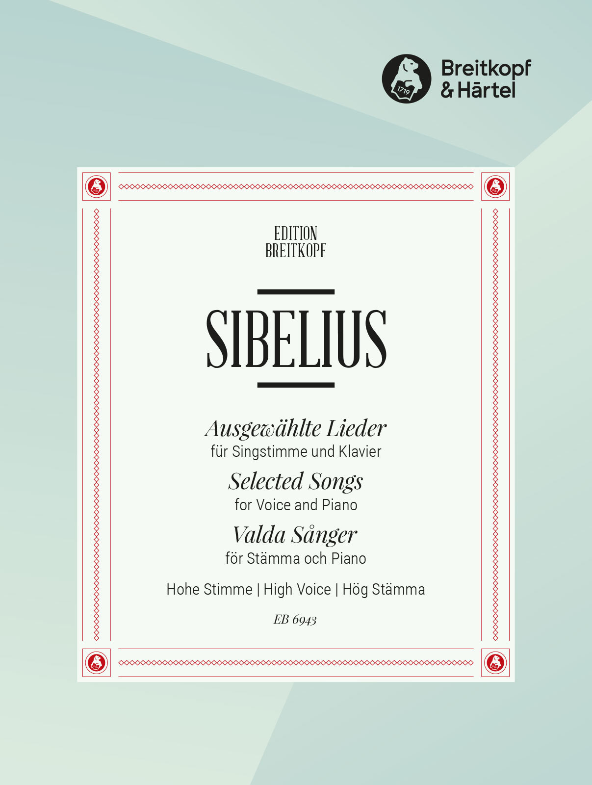 SIBELIUS - 15 AUSGEWAEHLTE LIEDER. HOHE STIMME, NÉMET -  ANGOL ÉS FINN NYELVEN, ANTIKVÁR PÉLDÁNY