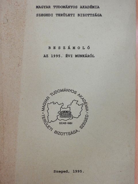 Beszámoló az 1995. évi munkáról [antikvár]
