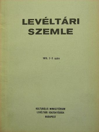 Balázs Péter - Levéltári Szemle 1976. május-december [antikvár]