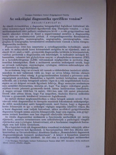 Dr. Sellei Camillo - Az onkológiai diagnosztika specifikus vonásai [antikvár]