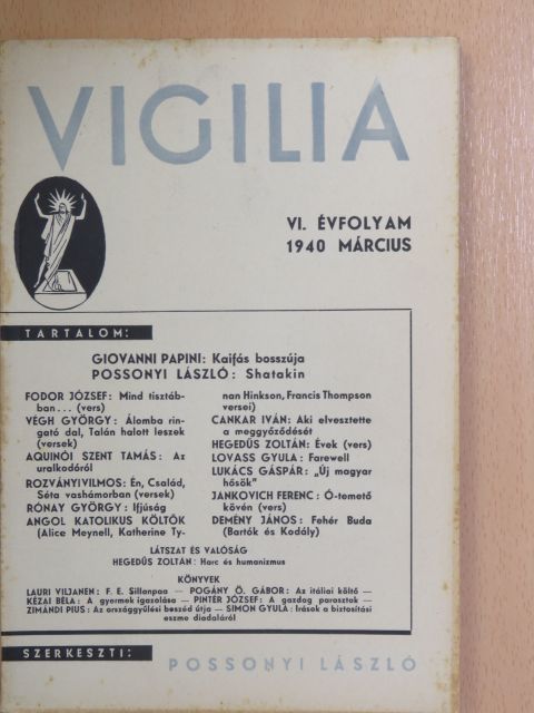 Francois Villon - Vigilia 1940. március [antikvár]