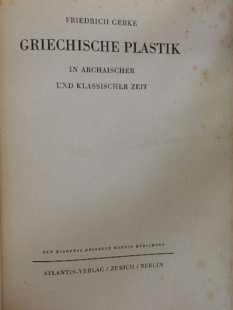 Friedrich Gerke - Griechische Plastik [antikvár]