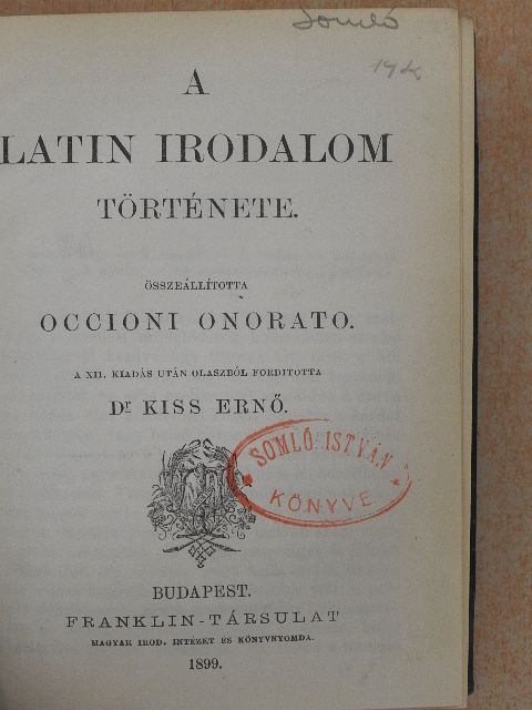 Fenini Caesar - A latin irodalom története/Az olasz irodalom története [antikvár]
