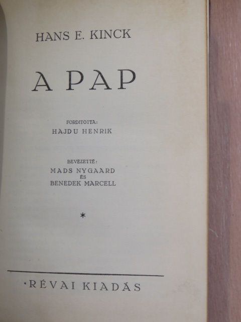 Hans E. Kinck - A pap [antikvár]