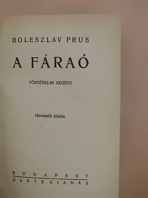 Boleszlav Prus - A fáraó I-III. [antikvár]