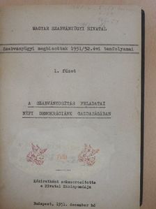 Szabványügyi megbizottak 1951/52. évi tanfolyamai 1-12. [antikvár]