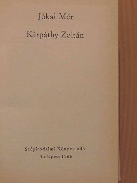 Jókai Mór - Kárpáthy Zoltán [antikvár]