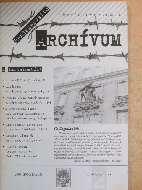 Fekete Gyula - Rendszerváltó Archívum 2006. február [antikvár]