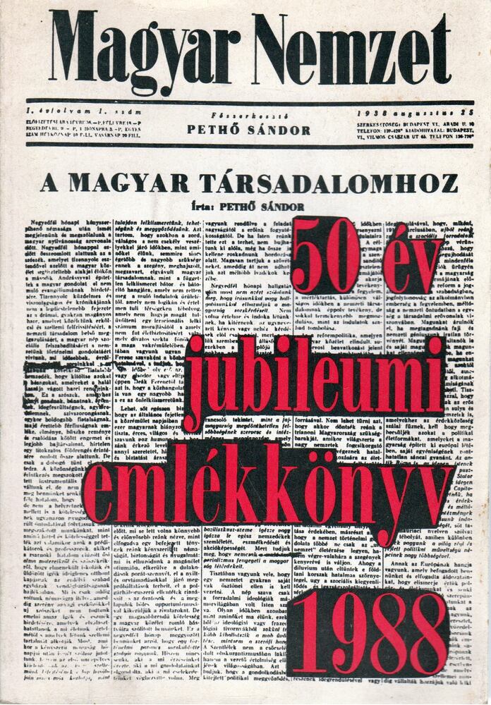 Martin József - Magyar Nemzet 50 év emlékkönyv 1938-1988 [antikvár]