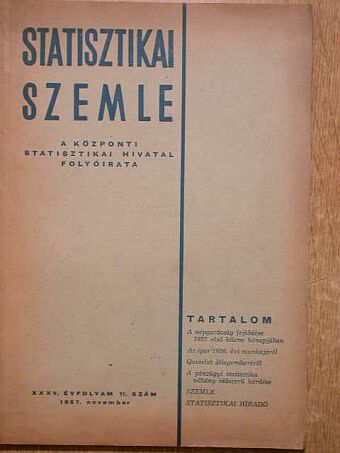 Dr. Kiss Albert - Statisztikai Szemle 1957. november [antikvár]
