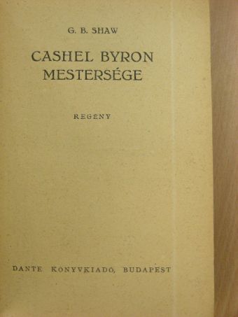 Bernard Shaw - Cashel Byron mestersége [antikvár]